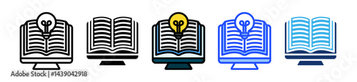 Knowledge Base Icon Collection With Multiple Styles