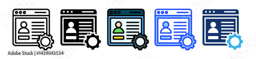 Account Management Icon Collection With Multiple Styles
