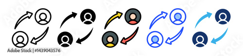 Customer Churn Icon Collection With Multiple Styles