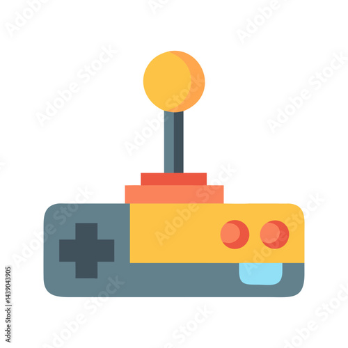 Colorful Game Joystick Icon - Retro Arcade Controller, Gaming Equipment Illustration