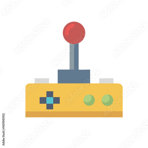 Colorful Game Joystick Icon - Retro Arcade Controller, Gaming Equipment Illustration
