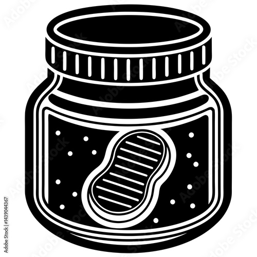 Jar with Peanut Icon - Food Storage, Organic Container Illustration