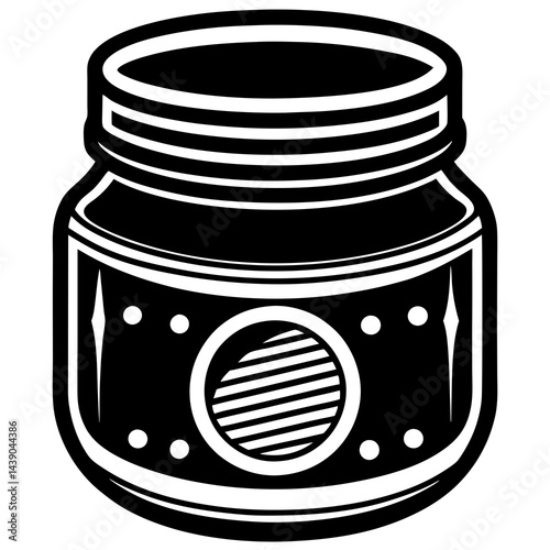 Jar with Lid Icon - Storage Container, Household Item Illustration