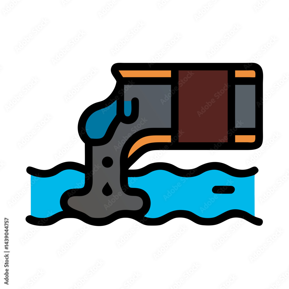 Oil Spill Icon - Environmental Hazard, Industrial Pollution Illustration Oil Spill Icon - Environmental Hazard, Industrial Pollution Illustration