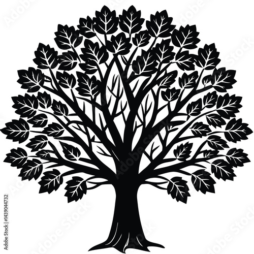 Linden Trees icon set on white background