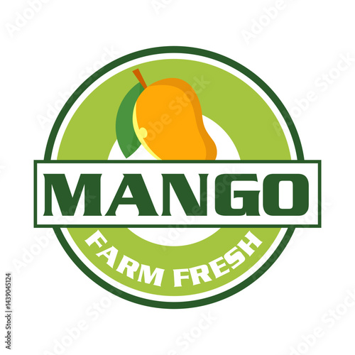Farm fresh mango label vector