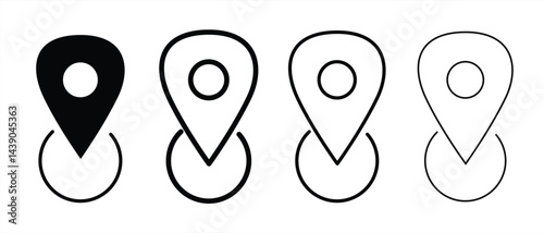location pin icon. Map pin location marker. Location icon. Map marker pointer icon set. vector illustration