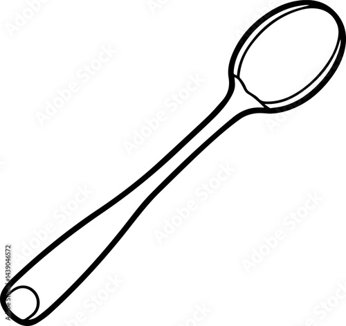 Set of spoon outline vector illustration line art, coloring book page line art drawing