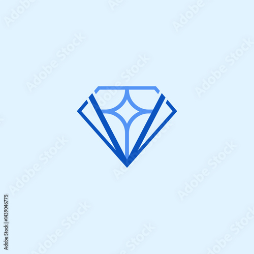 Luxurious jewelry logo design template. Diamond logo with abstract star geometric line model vector graphic design. Symbol, icon, creative.