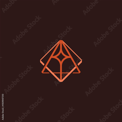 Luxurious jewelry logo design template. Diamond logo with abstract star geometric line model vector graphic design. Symbol, icon, creative.