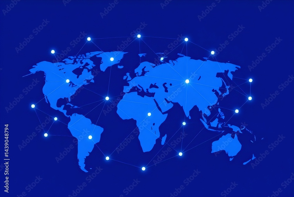 Obraz premium blue world map