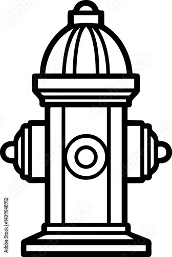 fire hydrant outline vector illustration line art, coloring book page line art drawing