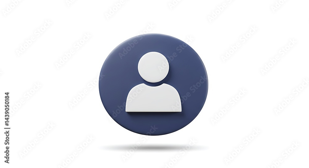 Simple Profile Icon: Embossed White Figure on Dark Blue Circle Simple Profile Icon: Embossed White Figure on Dark Blue Circle
