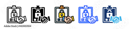 Public Private Partnership Icon Collection With Multiple Styles