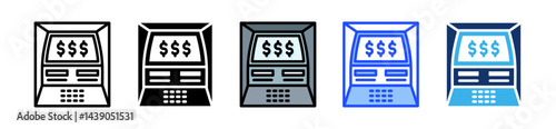 Atm Icon Collection With Multiple Styles