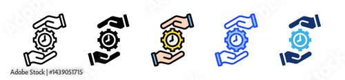 Time Management Icon Collection With Multiple Styles