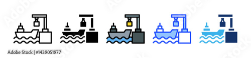 Loading Dock Icon Collection With Multiple Styles