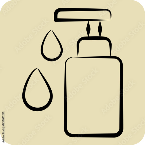 Icon Hand Wash. related to Fabric symbol. hand drawn style. design editable