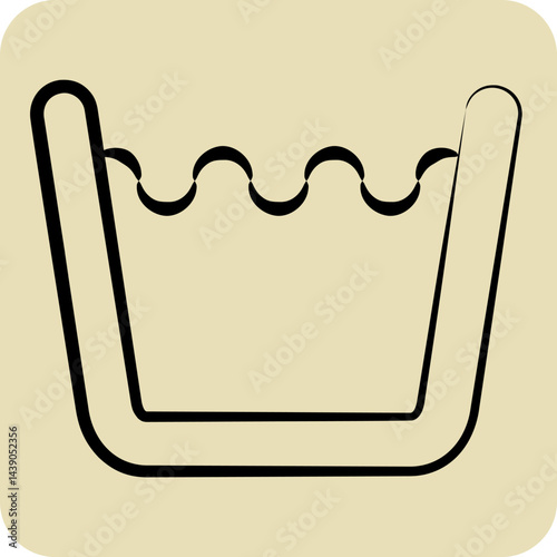 Icon High Degree Washing. related to Fabric symbol. hand drawn style. design editable