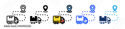 Route Icon Collection With Multiple Styles
