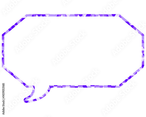 ステンドグラス風吹き出し　三角形模様　細長い八角形