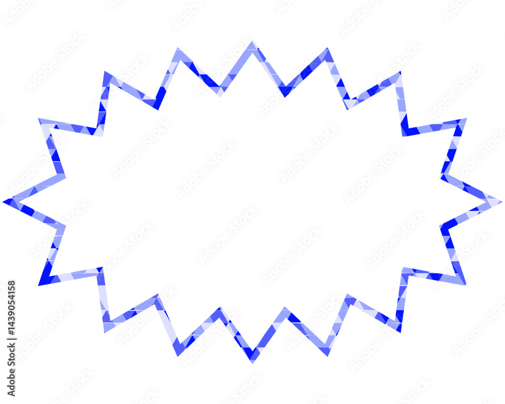 Naklejka premium ステンドグラス風吹き出し 三角形模様 細長いギザギザした形