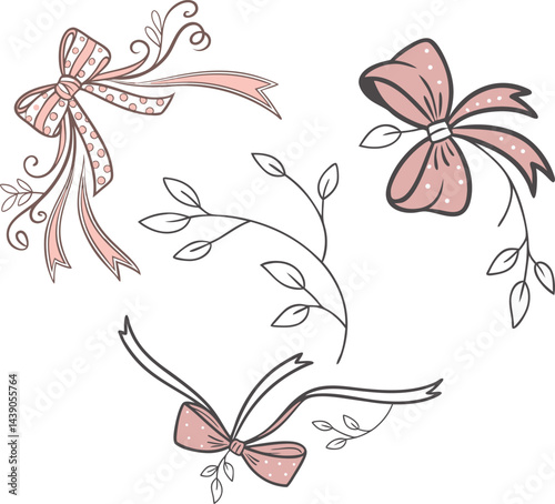 Vintage bows frame illustration