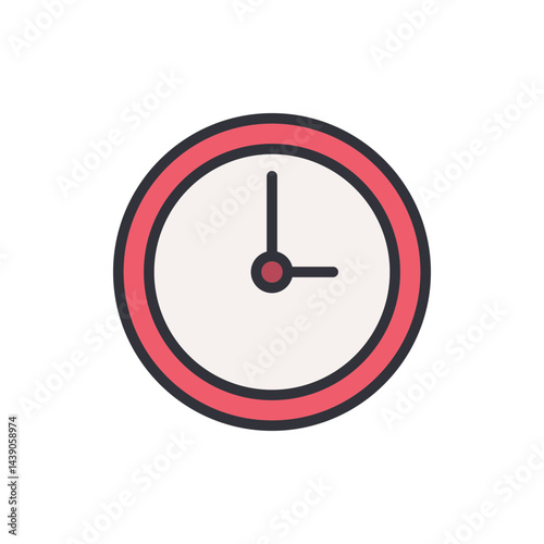 Clock colored icons, minimalist vector illustration ,simple transparent graphic element .Isolated on white background