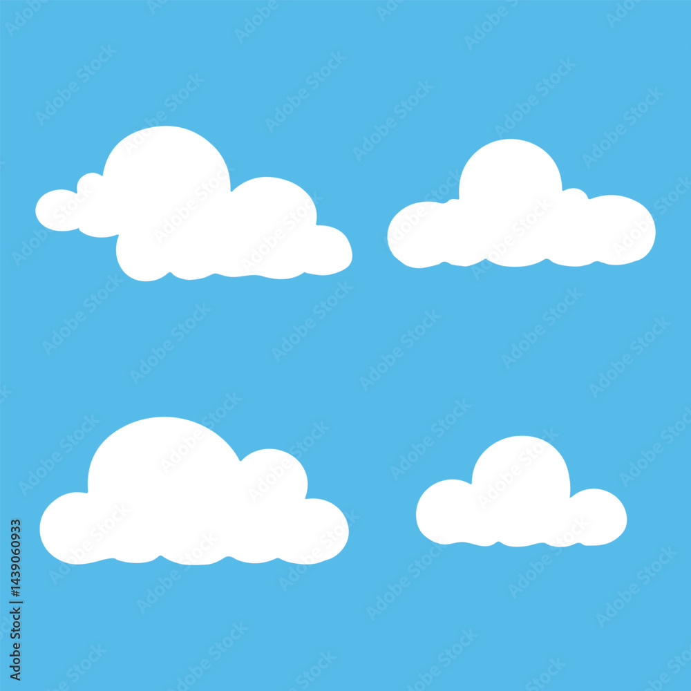 Vector icons of clouds in different shapes vector style. Vector icons of clouds in different shapes vector style.