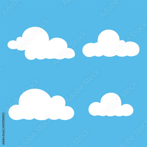 Vector icons of clouds in different shapes vector style.