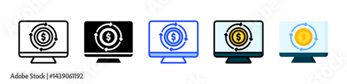 Cash Flow Icon Collection With Multiple Styles