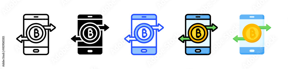 Bitcoin Payment Icon Collection With Multiple Styles Bitcoin Payment Icon Collection With Multiple Styles
