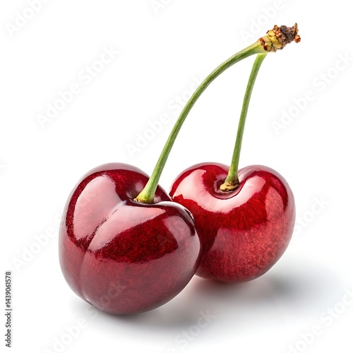 two cherries isolated on white
