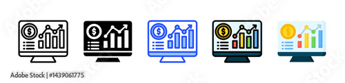 Financial Dashboard Icon Collection With Multiple Styles