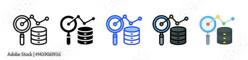 Big Data Analytics Icon Collection With Multiple Styles