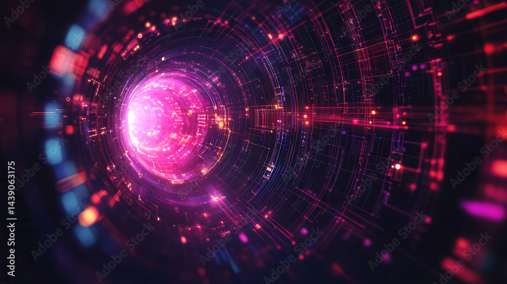 Obraz premium Digital eye and scanning data network. Biometrics concept.