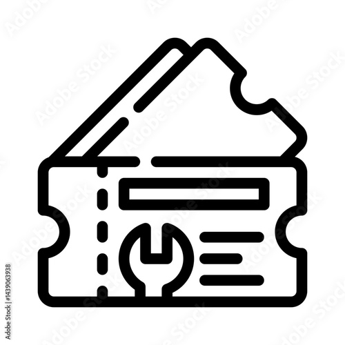 support ticket line icon