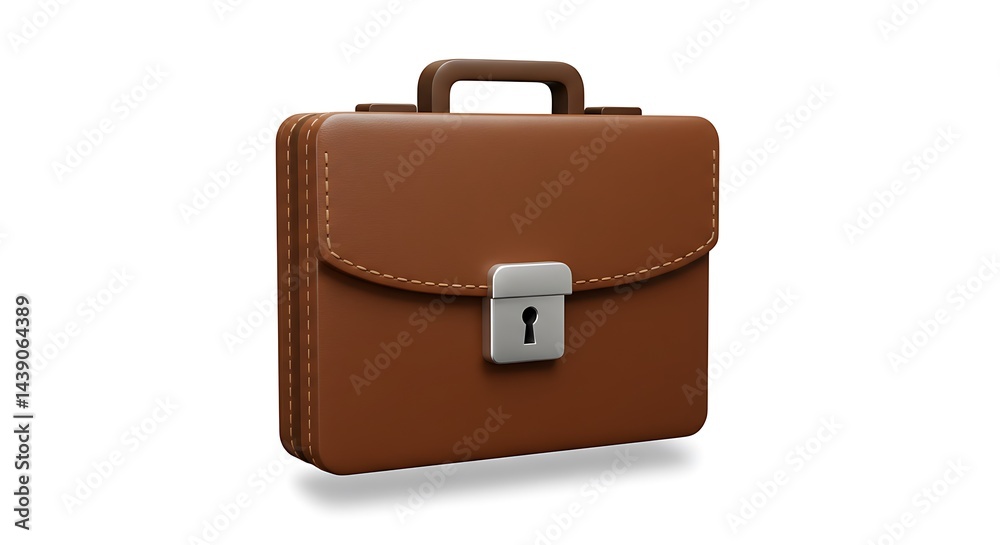 Brown Leather Briefcase: A Simple 3D Rendering Brown Leather Briefcase: A Simple 3D Rendering