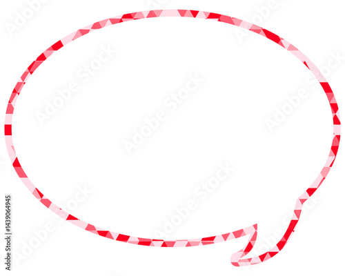 ステンドグラス風吹き出し　三角形模様　丸形