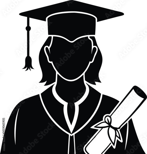 Graduation women silhouette