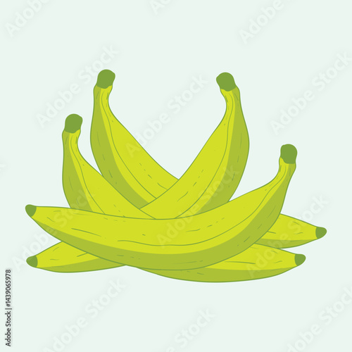 Plantain fruit flat design cartoon icon illustration
