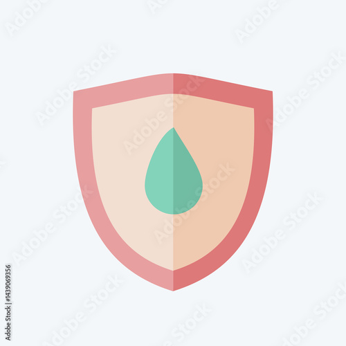 Icon Water Resistant. related to Fabric symbol. flat style. design editable