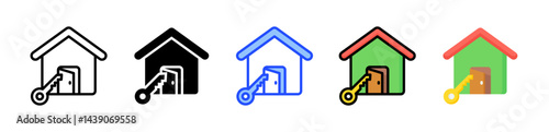 Open House Icon Collection With Multiple Styles