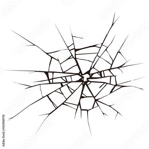 ガラスのひび割れ　グラフィック イラスト