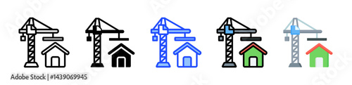 Real Estate Development Icon Collection With Multiple Styles