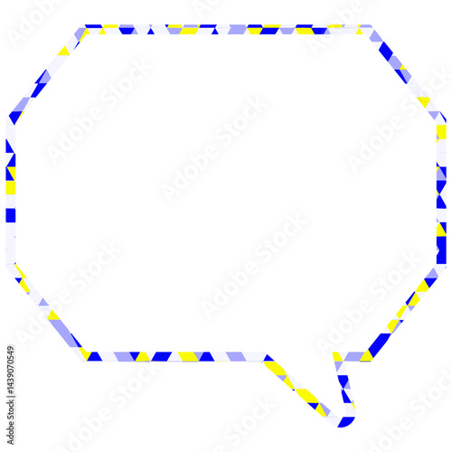ステンドグラス風吹き出し　三角形模様　角のある八角形