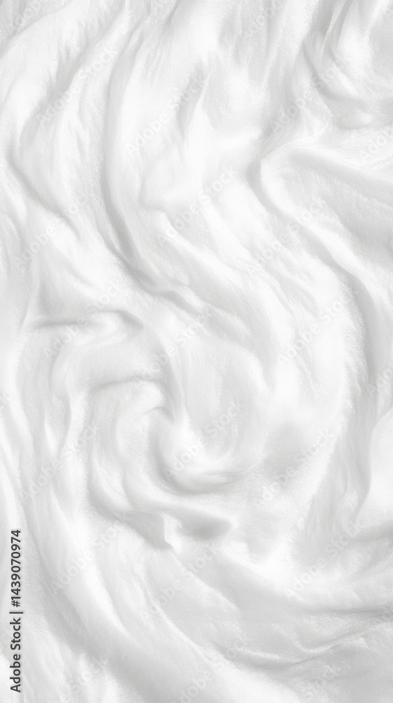 Fototapeta premium Soft, flowing white fabric creates serene and calming atmosphere, perfect for backgrounds or textile designs. gentle waves evoke sense of tranquility and elegance