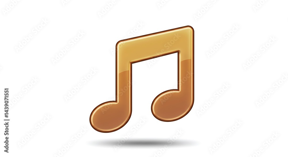 Golden Musical Note: A Glossy, 3D Icon Design Golden Musical Note: A Glossy, 3D Icon Design