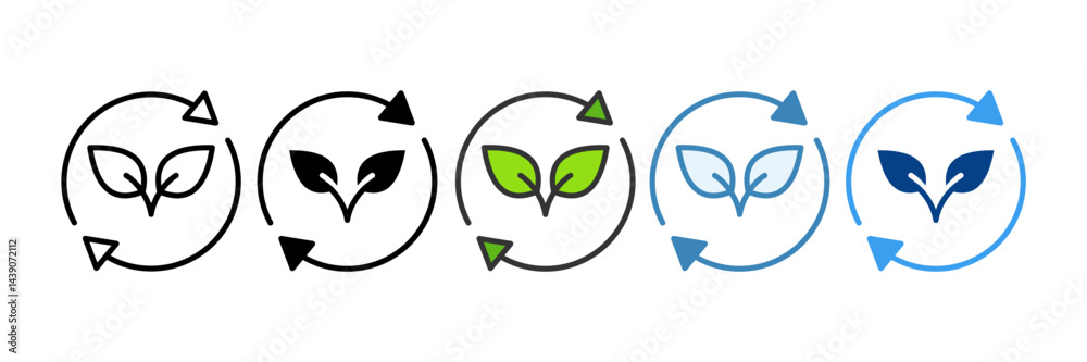 Obraz premium Recycling Icon Set Multiple Style Collection