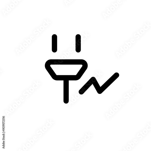Cable socket widget symbol icon, sign and symbol icon. Minimalist vector line art. For icon interface, desktop, web and mobile apps.